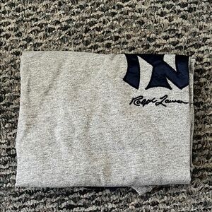 Ralph Lauren Light Gray Sweatshirt with Navy Embroidered Logo